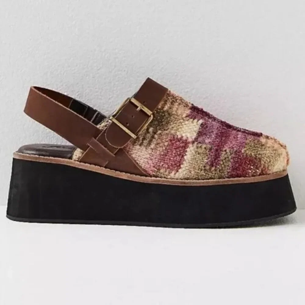 Free People Astrid Platform Clogs Mule in Mulberry Mix - Women's Size 11 US New - Picture 2 of 7